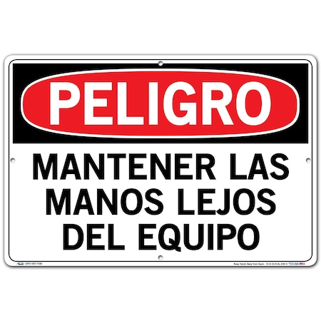 Vestil Aluminum Sign, 12-1/2" Height, 18-1/2" Width, Aluminum, Rectangle, Spanish SI-D-10-D-AL-040-S